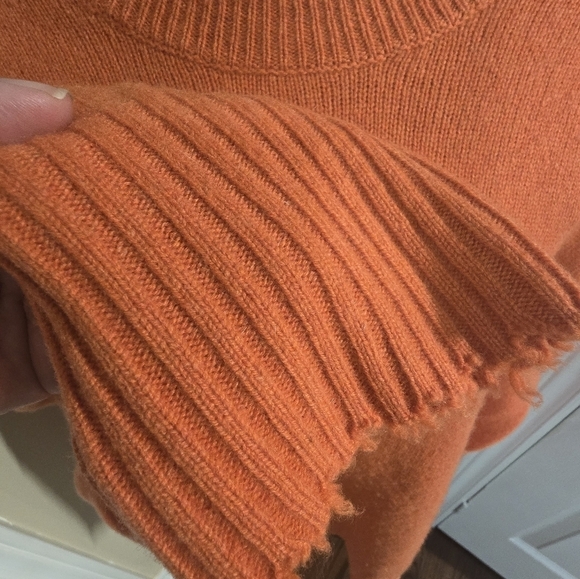 🥝HOST PICK🥝All Saints Kiera Cashmere Sweater Crew pullover burnt orange size L - Picture 4 of 10